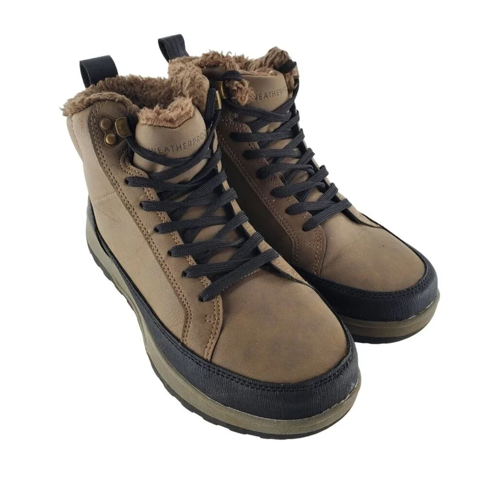 Weatherproof 8 Men Winter Boots Logjam Shearling Lace-up Outdoor Snow Shoes